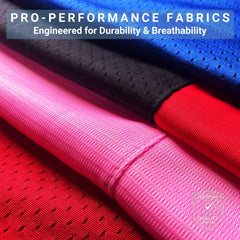 Heavy-duty polyester mesh fabric for football jerseys, durable and breathable material texture