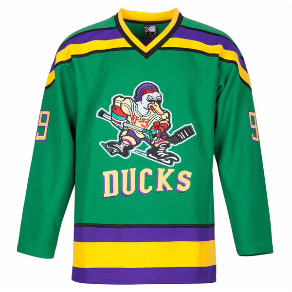 adam banks mighty ducks movie jersey green front for kids