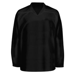 all black hockey jersey front for men