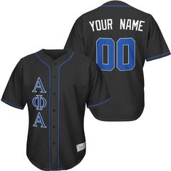 Alpha Phi Alpha - Custom Black And Blue-White Baseball Jersey