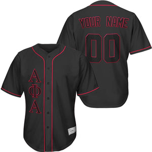 Alpha Phi Alpha - Custom Black And Red Baseball Jersey
