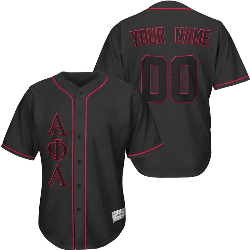 Alpha Phi Alpha - Custom Black And Red Baseball Jersey