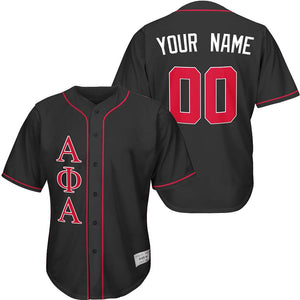 Alpha Phi Alpha - Custom Black And Red-White Baseball Jersey