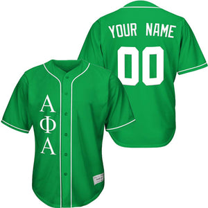 Alpha Phi Alpha - Custom Green and White Pinstripe Baseball Jersey