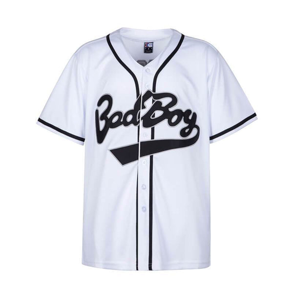 Bad Boy White Baseball Jersey for Men and Women