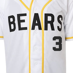 Detailed Front View of Kelly Leak #3 Bad News Bears Stitched Baseball Apparel