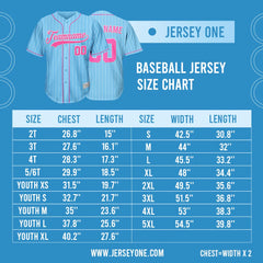 Custom White And Pink Pinstripe Baseball Jersey