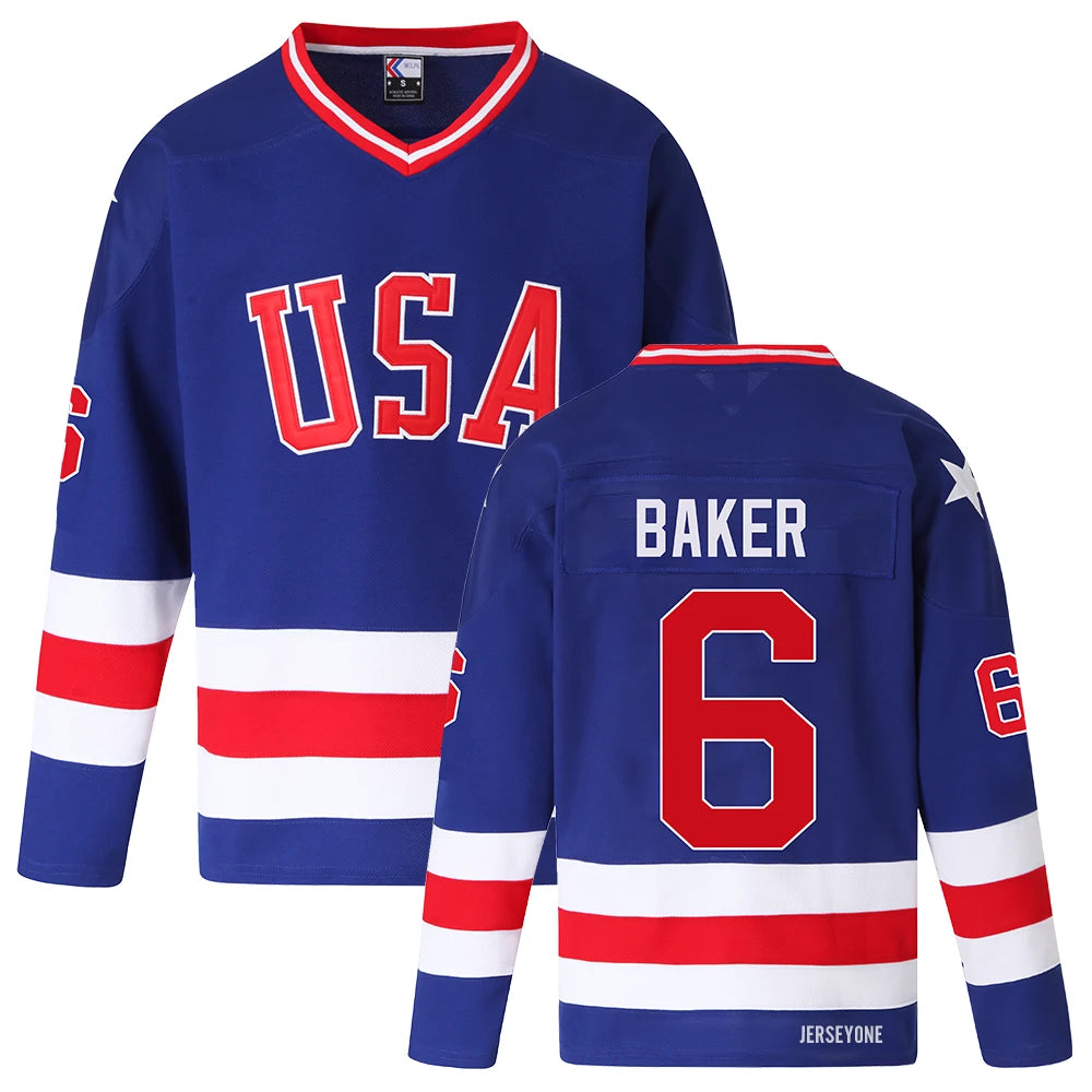 Bill Baker Jersey #6 - 1980 USA Olympic Hockey Team