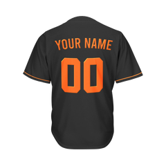 Custom Black and Orange Baseball Jersey
