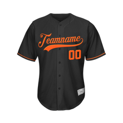 Custom Black and Orange Baseball Jersey