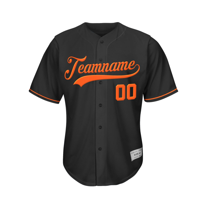 Custom Black and Orange Baseball Jersey
