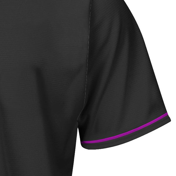 Blank Black and Purple Button Down Baseball Jersey