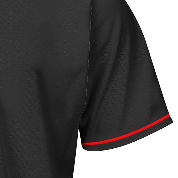 Blank Black and Red Button Down Baseball Jersey