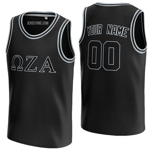 custom black and silver fraternity basketball jersey