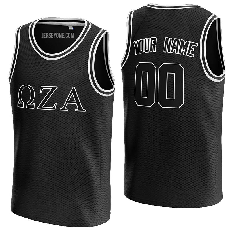 custom black and white fraternity basketball jersey