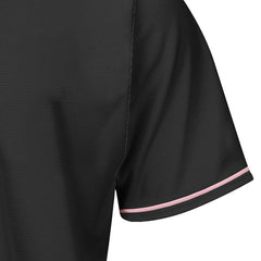 Blank Black and Light Pink Button Down Baseball Jersey