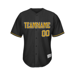Custom Black and Gold Baseball Jersey