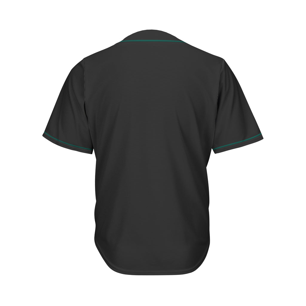 Blank Black and Deep Green Button Down Baseball Jersey
