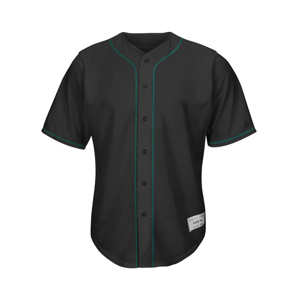 black and deep green baseball jersey front