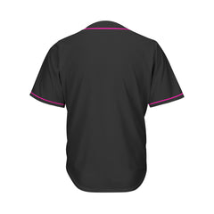 Blank Black and Hot Pink Button Down Baseball Jersey