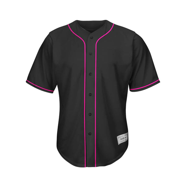 Blank Black and Hot Pink Baseball Jersey for Men &amp; Youth