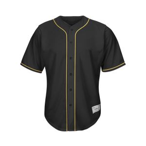 Blank Black and Gold Button Down Baseball Jersey