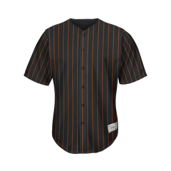 Blank Black And Orange Pinstripe Baseball Jersey