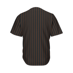 Blank Black And Orange Pinstripe Baseball Jersey