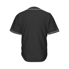 Blank Black and Light Pink Button Down Baseball Jersey