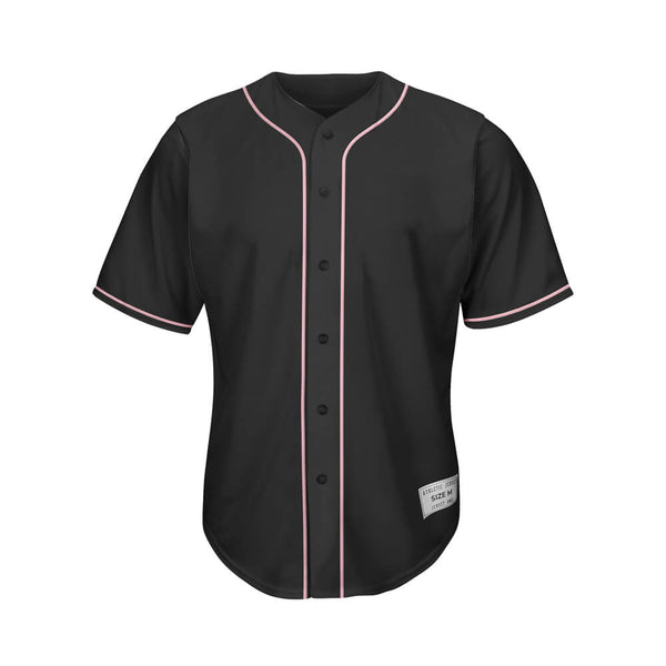 Blank Black and Light Pink Baseball Jersey for Men &amp; Youth