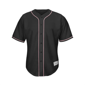 Blank Black and Light Pink Baseball Jersey for Men & Youth
