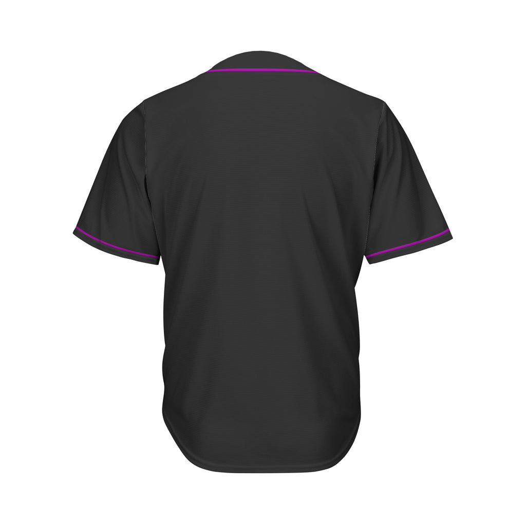 Blank Black and Purple Button Down Baseball Jersey