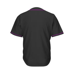 Blank Black and Purple Button Down Baseball Jersey