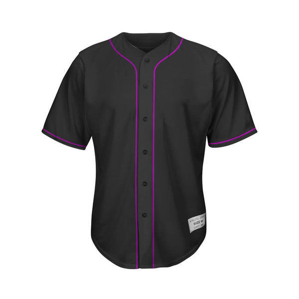 black and purple baseball jersey front