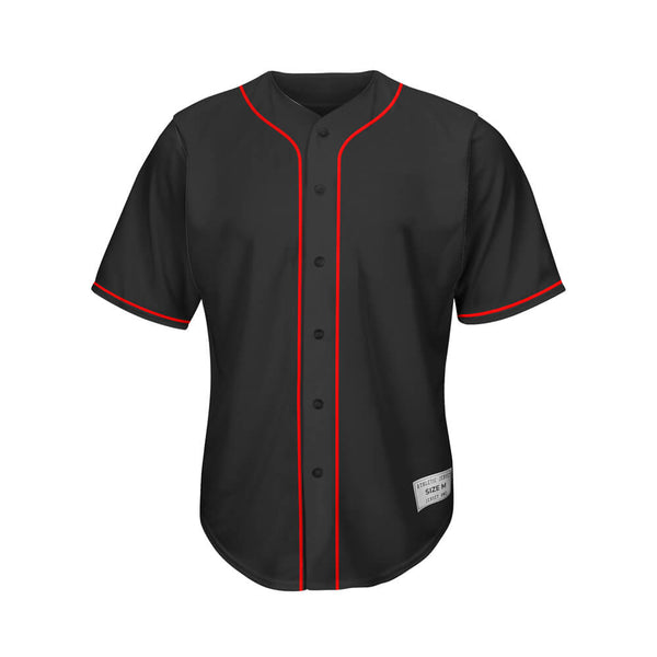 black and red baseball jersey front