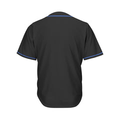 Blank Black and Blue Button Down Baseball Jersey