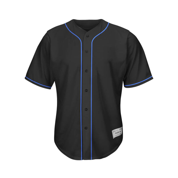 black and blue baseball jersey front