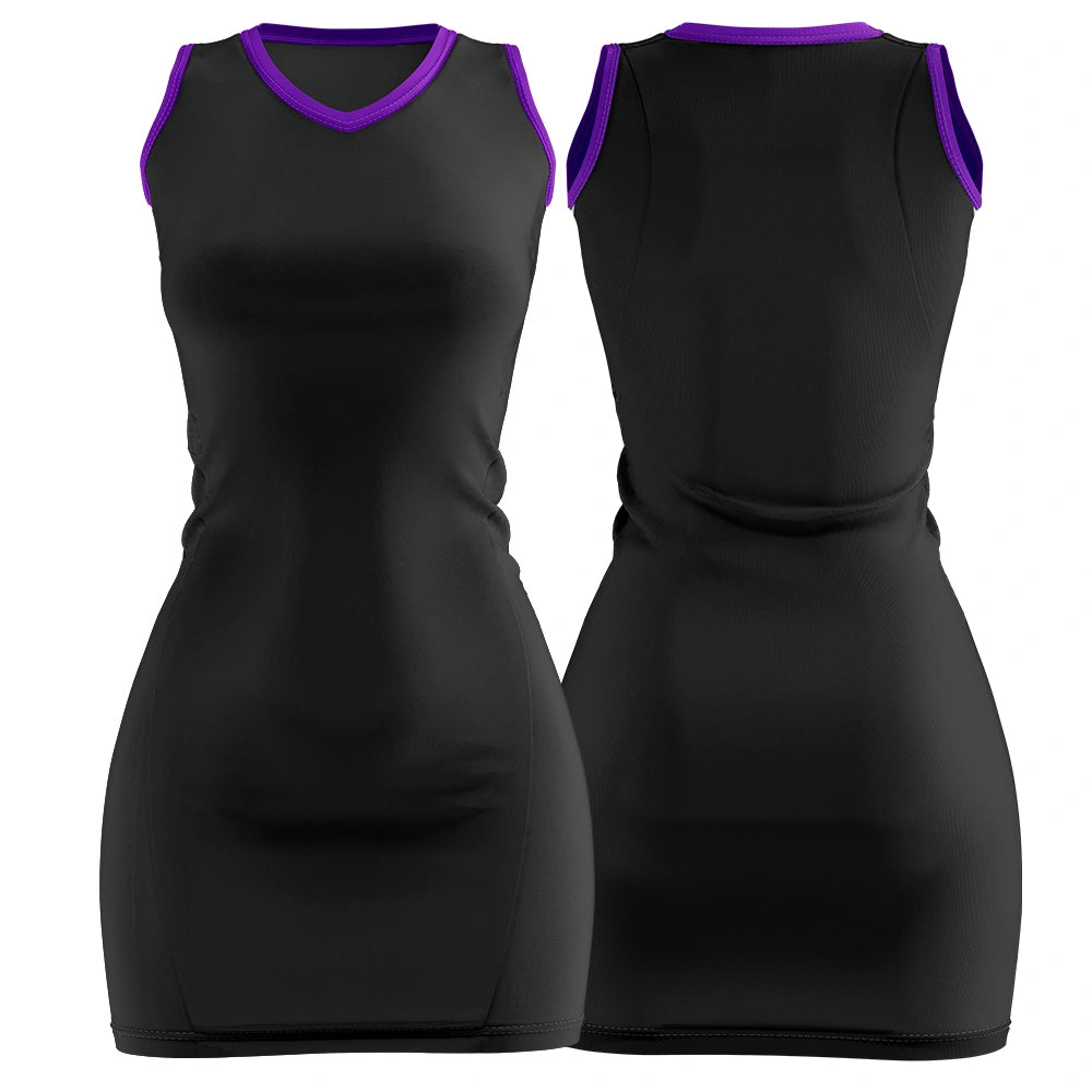 Blank Black Basketball Jersey Dress | Plain Solid Color
