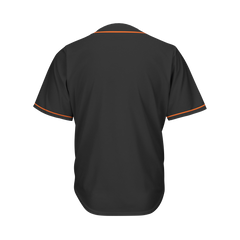 Blank Black and Orange Button Down Baseball Jersey