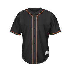 Blank Black and Orange Button Down Baseball Jersey