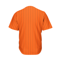 Blank Orange and Black Pinstripe Baseball Jersey