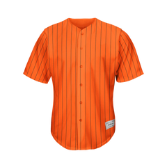 Blank Orange and Black Pinstripe Baseball Jersey