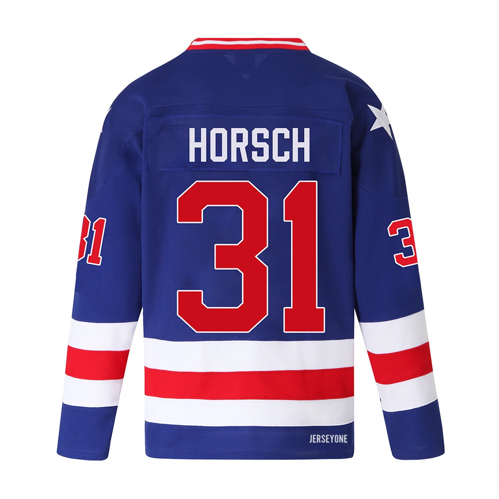 Bruce Horsch #31 USA Throwback Hockey Jersey Jersey | Miracle on Ice