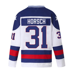 Bruce Horsch #31 USA Throwback Hockey Jersey Jersey | Miracle on Ice