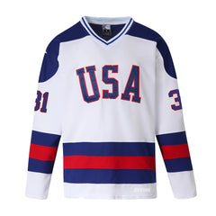 Bruce Horsch #31 USA Throwback Hockey Jersey Jersey | Miracle on Ice