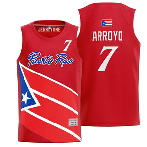Carlos Arroyo Puerto Rico Olympic Basketball Jersey Red