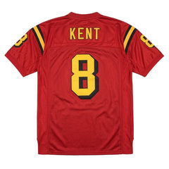 Back view of Clark Kent #8 football jersey showing KENT nameplate, Smallville Crows high school movie version
