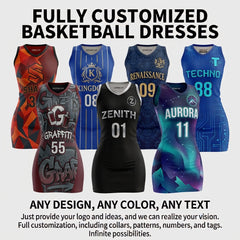 Custom Basketball Jersey Dress from Photo or Sketch - Fully Stitched Personalized Design