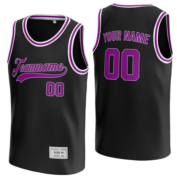 custom black and purple basketball jersey