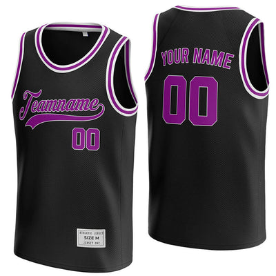 custom black and purple basketball jersey